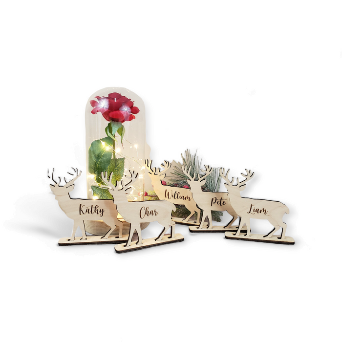 Christmas Personalised 2021 Reindeer decorations Stag Place Names - Semper-KIK