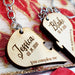Laser Engraved Hand Made Custom Heart key-chain Personalized With your Name and Date |You complete me| - 2Pcs - Semper-KIK
