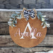 Personalized Nursery name Sign with Bow and Greenery - Semper-KIK