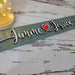 Couples name wooden sign 19"x3" with Red Heart - Free Shipping - Semper-KIK