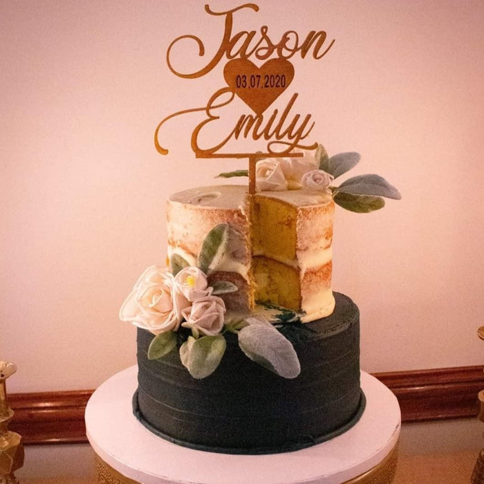 Personalized Acrylic Wedding Cake Topper, Custom Cake Topper for Weddi —  Semper-KIK