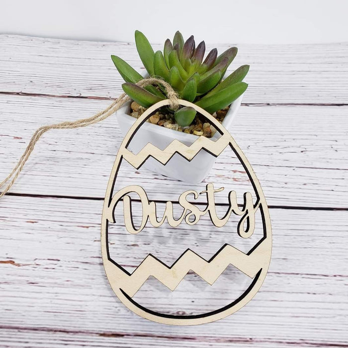 Personalized Easter basket tags - Natural wood color - Semper-KIK