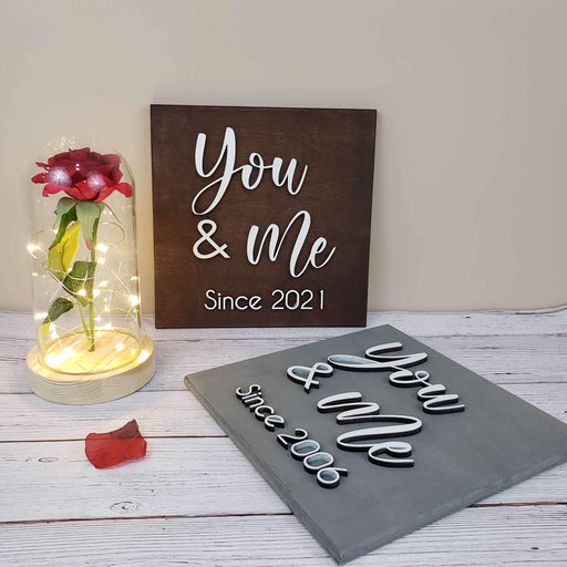 You and Me wooden name sign / personalized 3D wood sign - Semper-KIK