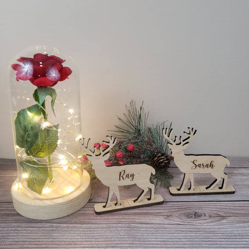 Christmas Personalised 2021 Reindeer decorations Stag Place Names - SemperKIK